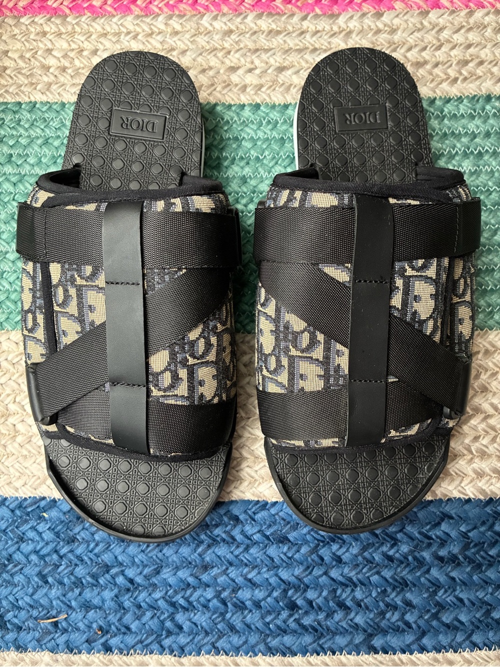 Dior Alpha Oblique Jacquard Sandals Black Beige Women’s EU 42 Italy 🇮🇹 - Picture 10 of 10